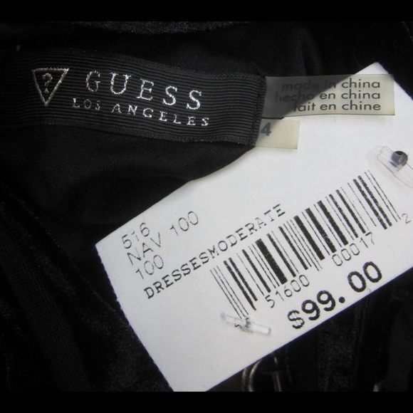 Guess Shadow Striped Cold Shoulder Velvet Dress - Picture 4 of 4